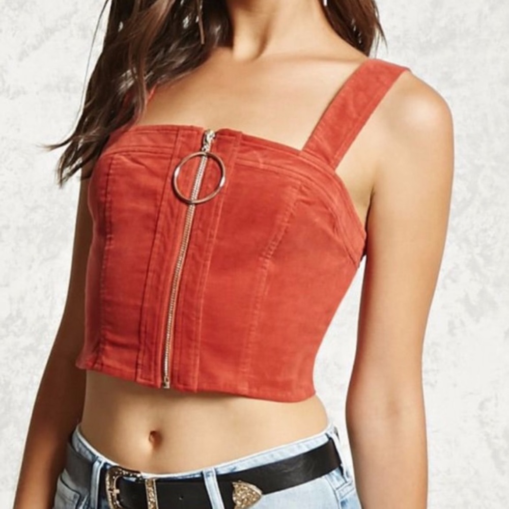 Forever 21 Zipped Crop Top - Going Out